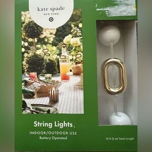 Kate Spade x Target Summer Patio Gold Link White Ball String Lights::NIB::